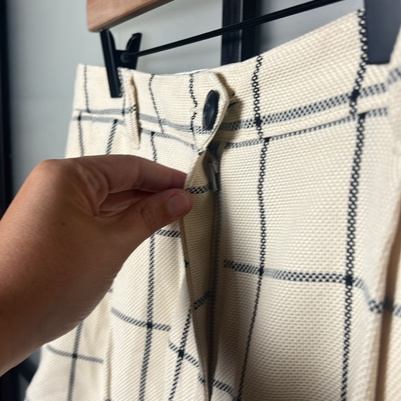 Rag & Bone Ivy pleated checked cotton-blend canvas shorts Size 10 NWT - Picture 7 of 9